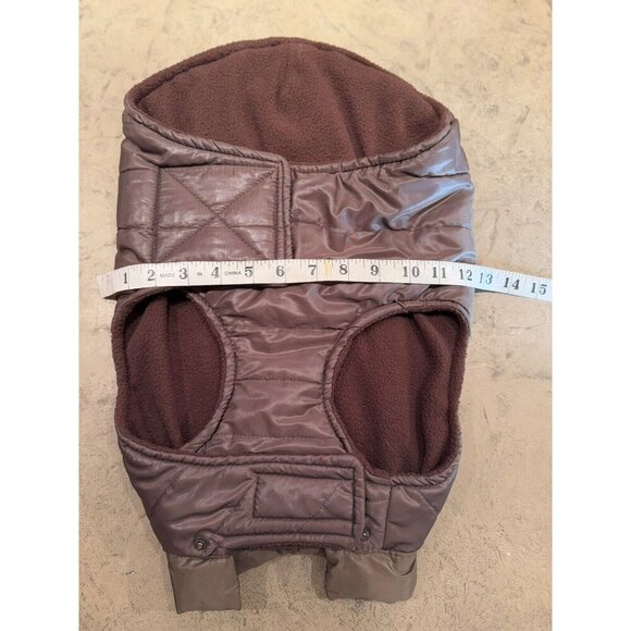Brown Puffer Dog Jacket Missing Hood - Picture 4 of 5